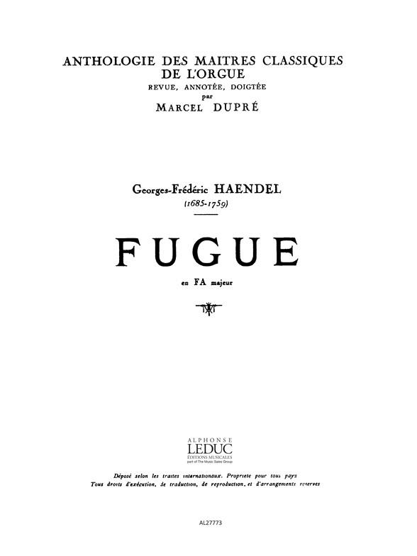 Fugue En Fa Majeur